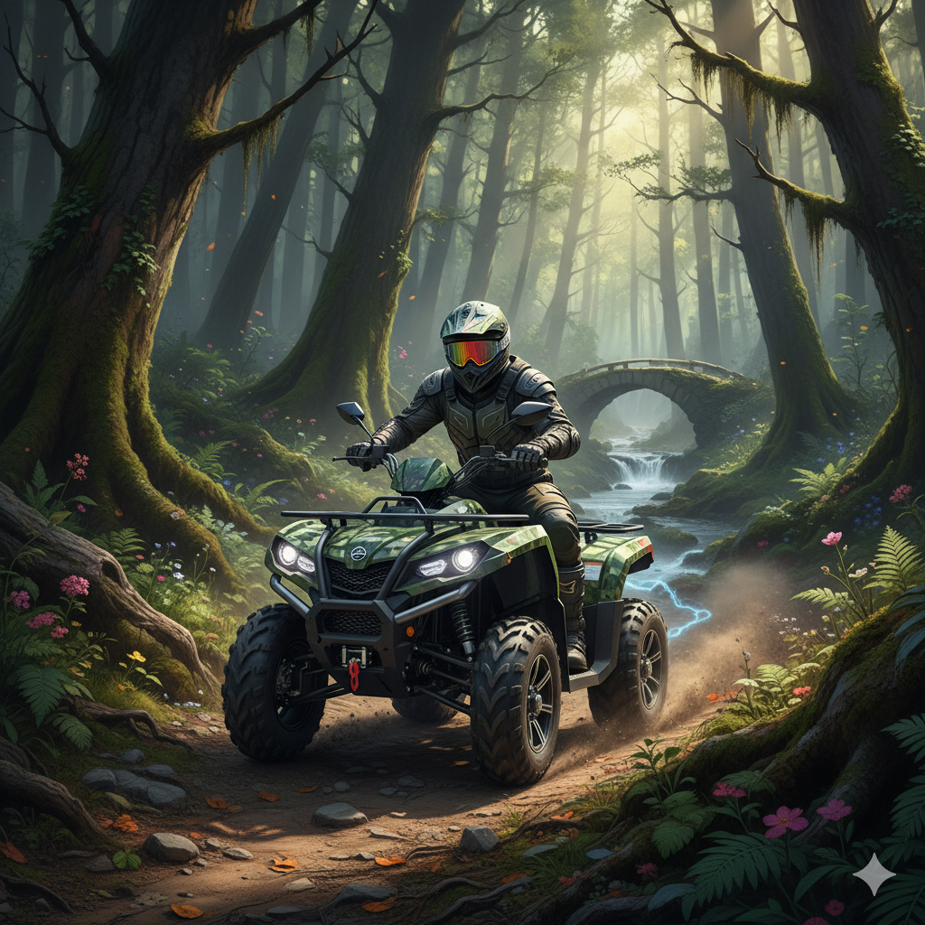 Electric Quad Forest Adventure - Explore the wilderness responsibly with our fleet of silent electric quad bikes. Perfect for wildlife observation and eco-friendly adventures through pristine forest trails. in Transylvania, Romania